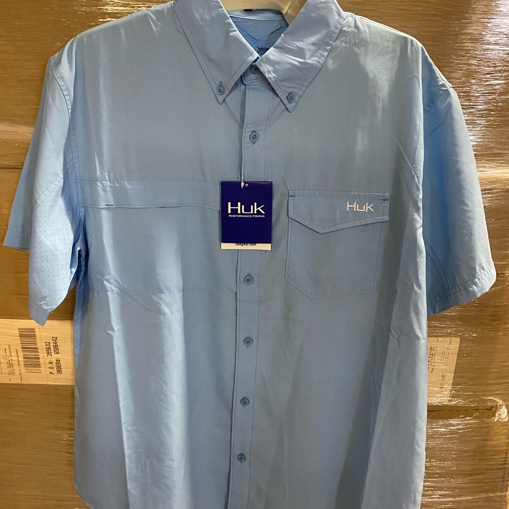 HUK fishing button up shirt